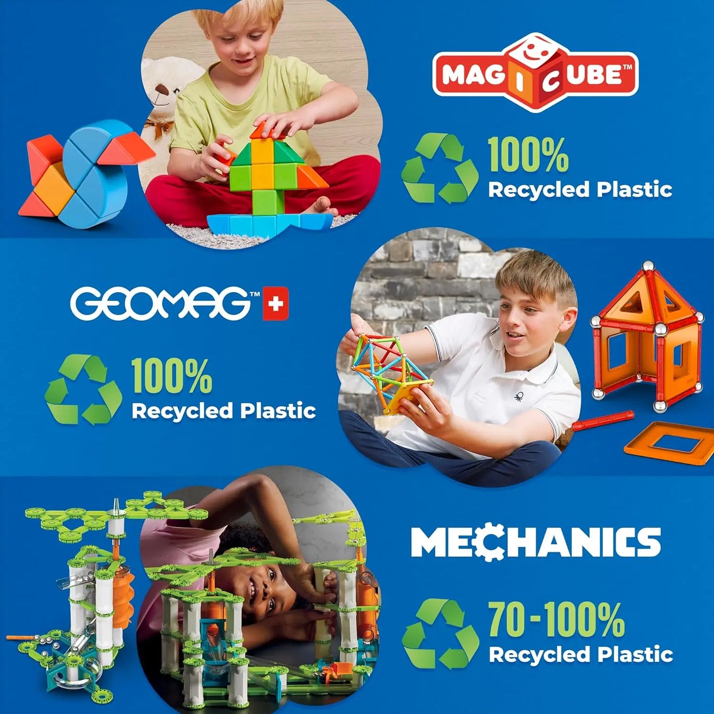 jeux magnétique Construction magnétiques pour Enfants 80 pièces Geomag