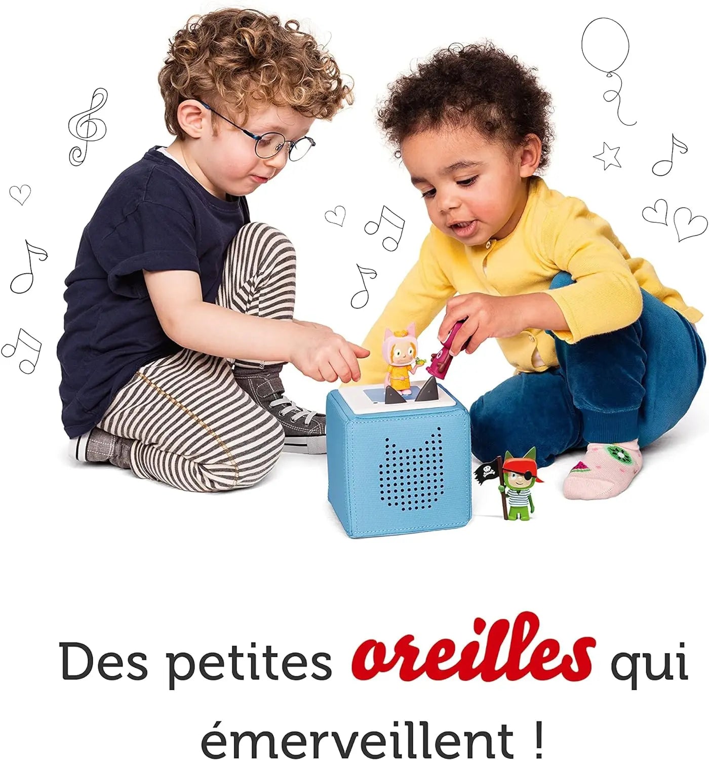 jouet pour enfant Copie de Chantier de Construction Bac à Sable Magique avec 1400g Super Sand, Grue Jouet Sensoriel, 5 Mini Véhicules & 14 Moules, CadeauTonies - Coffret Toniebox Mes premiers Héros Disney - Bleu - Conteuse d'histoires Bleu pour Enfant Garçon Tacobear