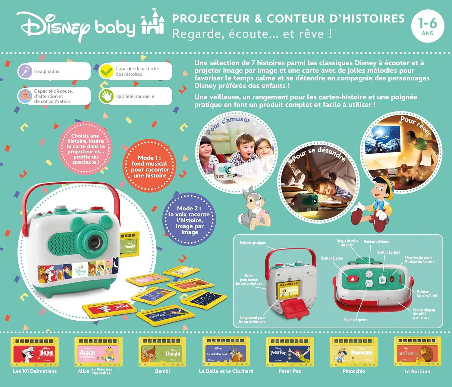 affaires scolaires Disney Baby Clementoni Projecteur & Conteur d'histoires Clementoni