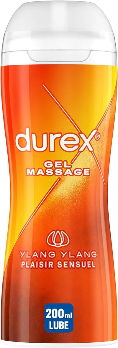 lubrifiant Durex - Gel De Massage Lubrifiant Sensuel À Base D'Eau - 2 en 1 - Aux Extraits d'Ylang Ylang - 200 ml durex