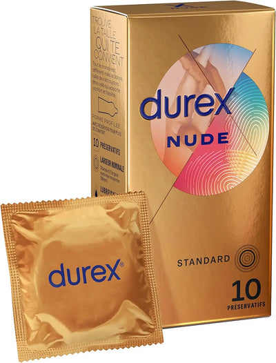 Durex Durex NUDE - 10 Préservatifs pour Homme - Ultra Fins - Sensation Peau Contre Peau Durex