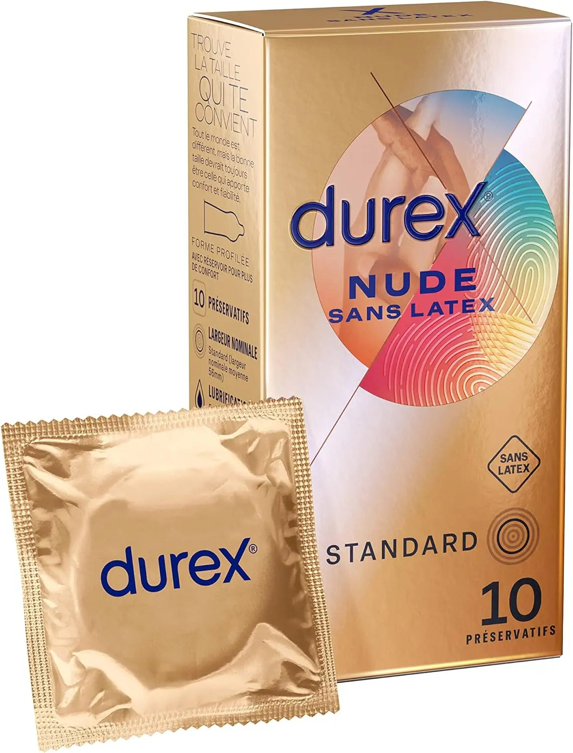 Durex Durex Nude Sans Latex - 10 Préservatifs Extra Lubrifiés - Taille Standard Durex