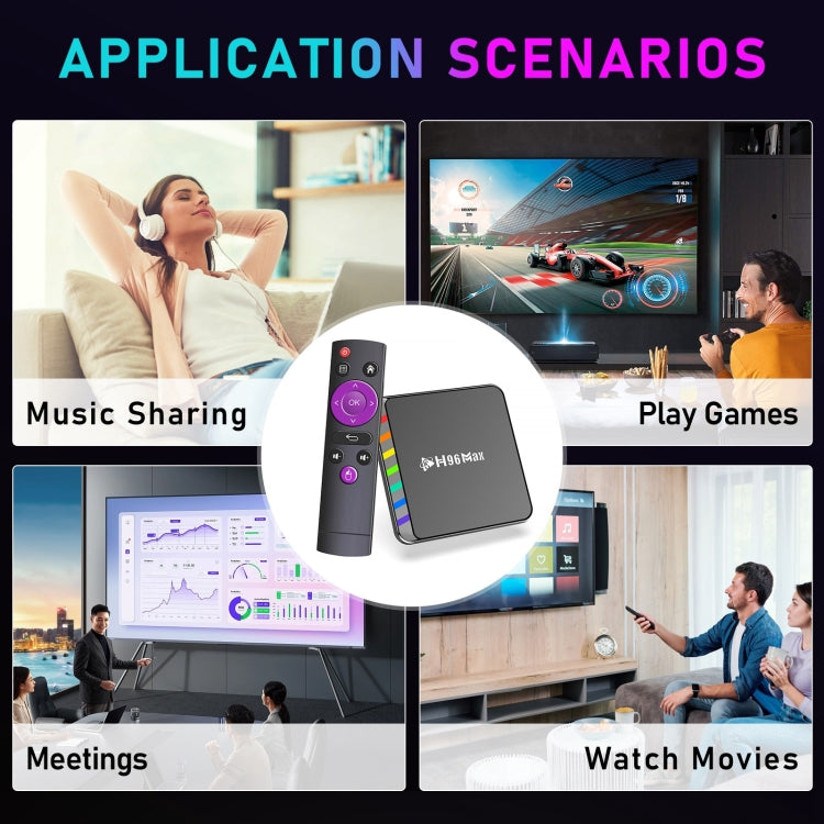 H96 Max W2 4K Ultra HD Android 11.0 Smart TV Box avec télécommande, Amlogic S905W2 Quad-Core, 4 Go + 64 Go