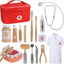 kit malette docteur EFO SHM Malette Docteur Enfant Kit de Médecin Jouets Déguisement de Docteur Accessoires en Bois avec Stéthoscope, Thermomètre, Jouet Enfant 3 Ans EFO