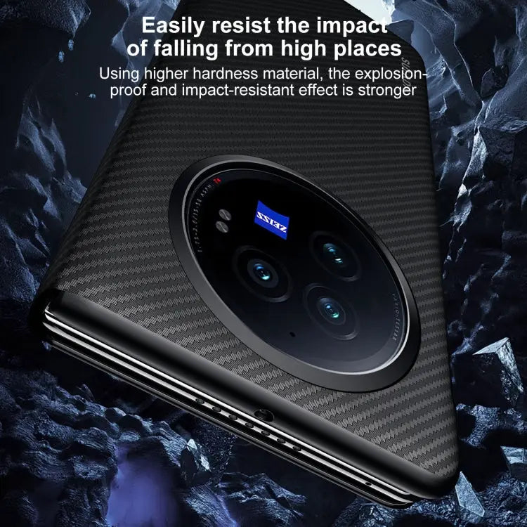 Étui de téléphone en cuir avec fenêtre intelligente SULADA Kevlar 600D Texture TECIN HOLDING