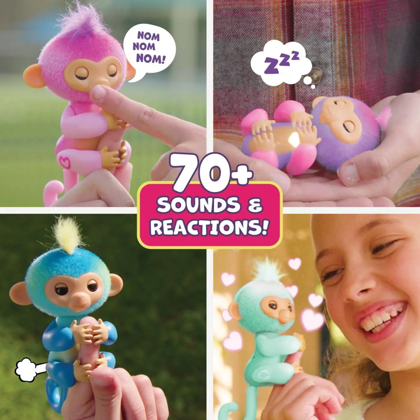 Figurines jouets Fingerlings 2023 Bébé Singe Harmonie fingerlings