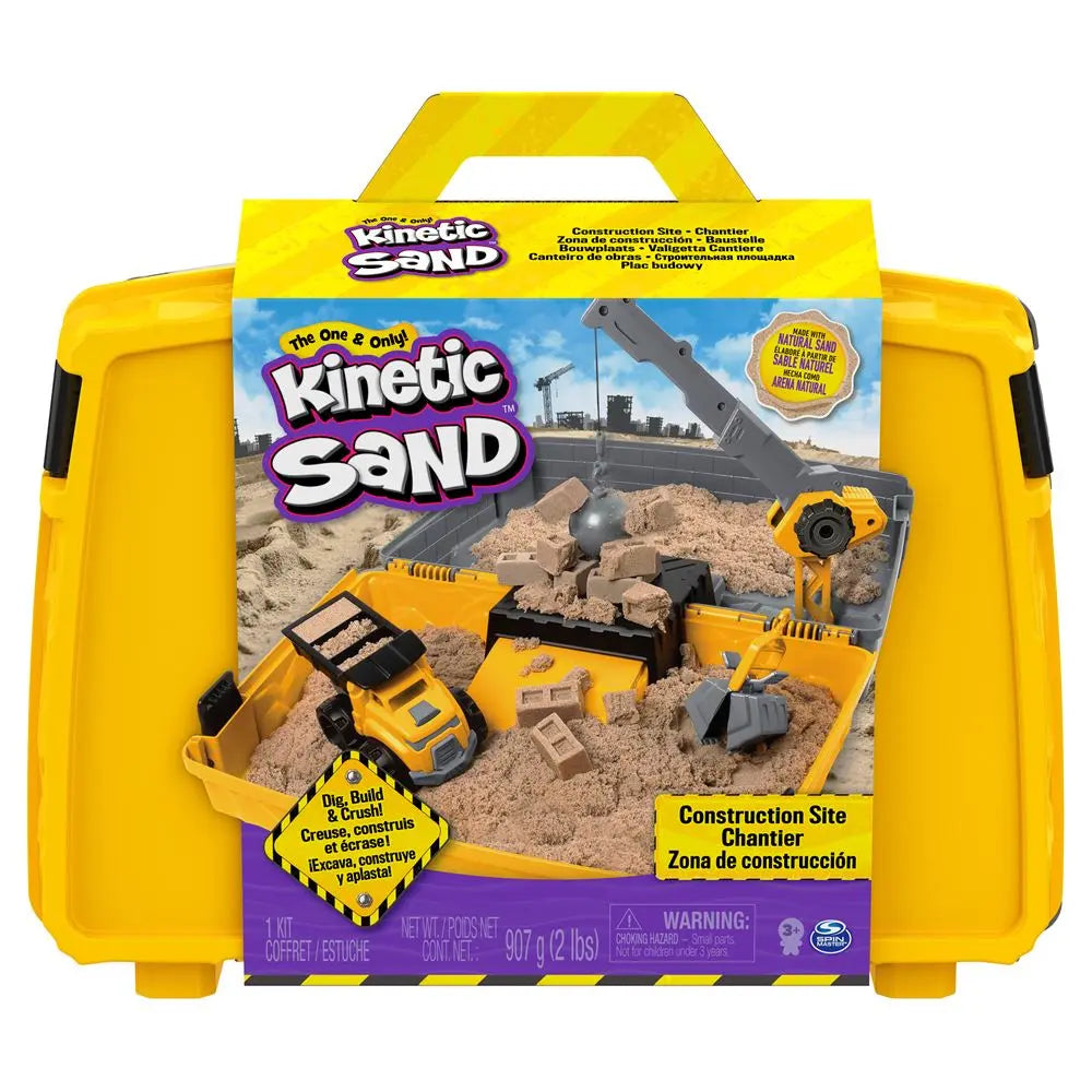 pâte à modeler Fruse sable Jouet Magique,Jouets Sensoriels avec 1 Kg de sable,4 Camions de Construction Amovibles,4 Moules de Château,Bac a Sab19 kinetic sand