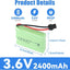 batterie Gecoty Batterie Rechargeable Ni-MH AA 4.8v 2400mAh, avec câble de Chargement et Prise SM 2P, Convient pour Les Voitures télécommandées, Les Outils YUNIQUE GREEN-CLEAN-POWER