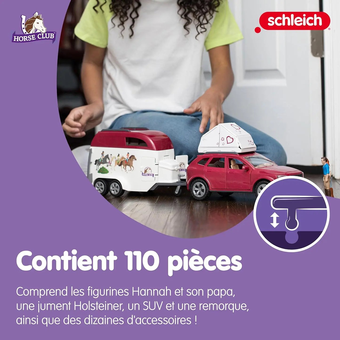 jouet pour enfant Grand voyage équestre en voiture et remorque Schleich Toomies