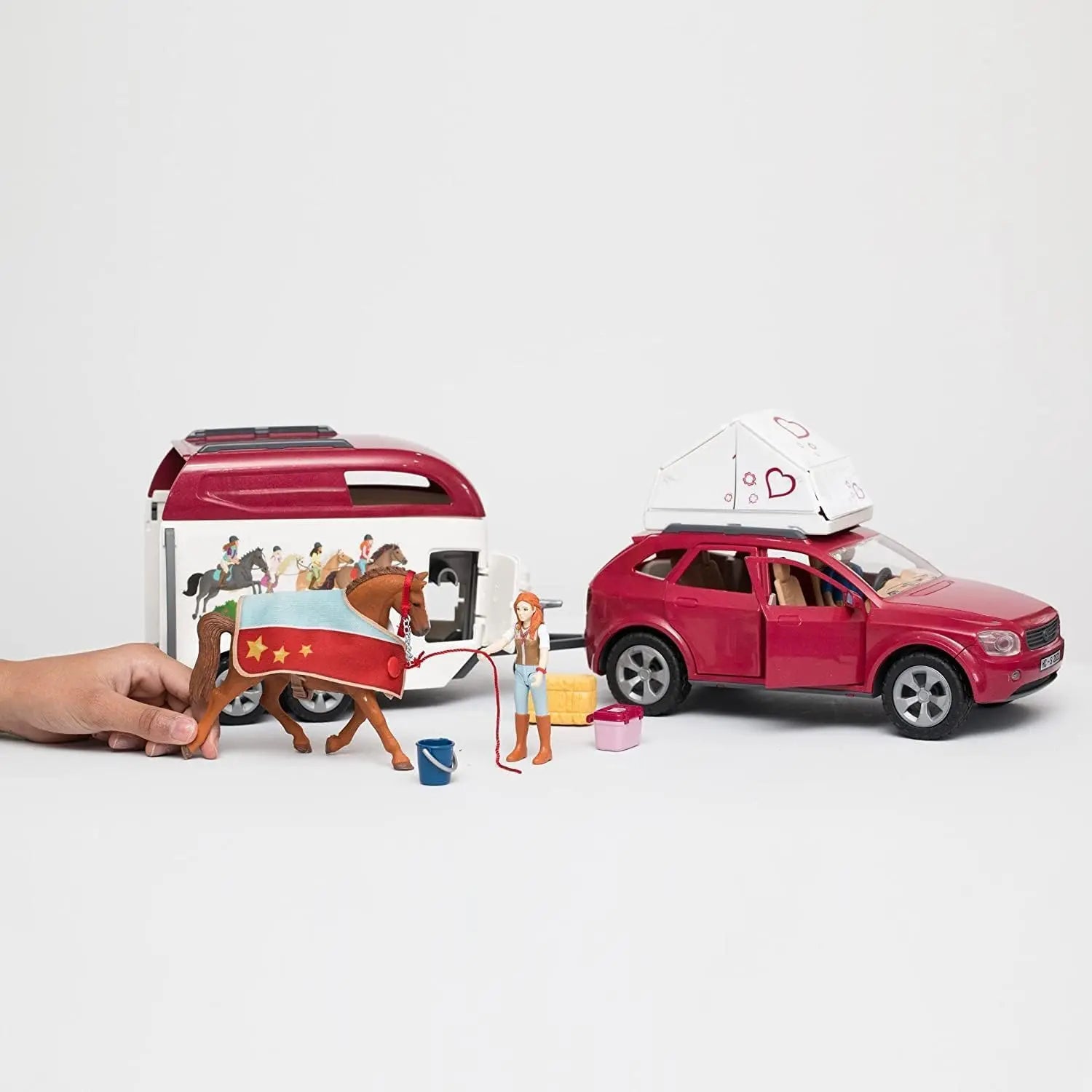 jouet pour enfant Grand voyage équestre en voiture et remorque Schleich Toomies