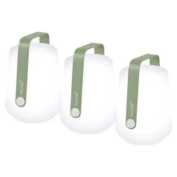 Wireless Lamp Lampe sans fil Balad / H 13,5 cm - Set de 3 lampes - Fermob vert en matière plastique FERMOB
