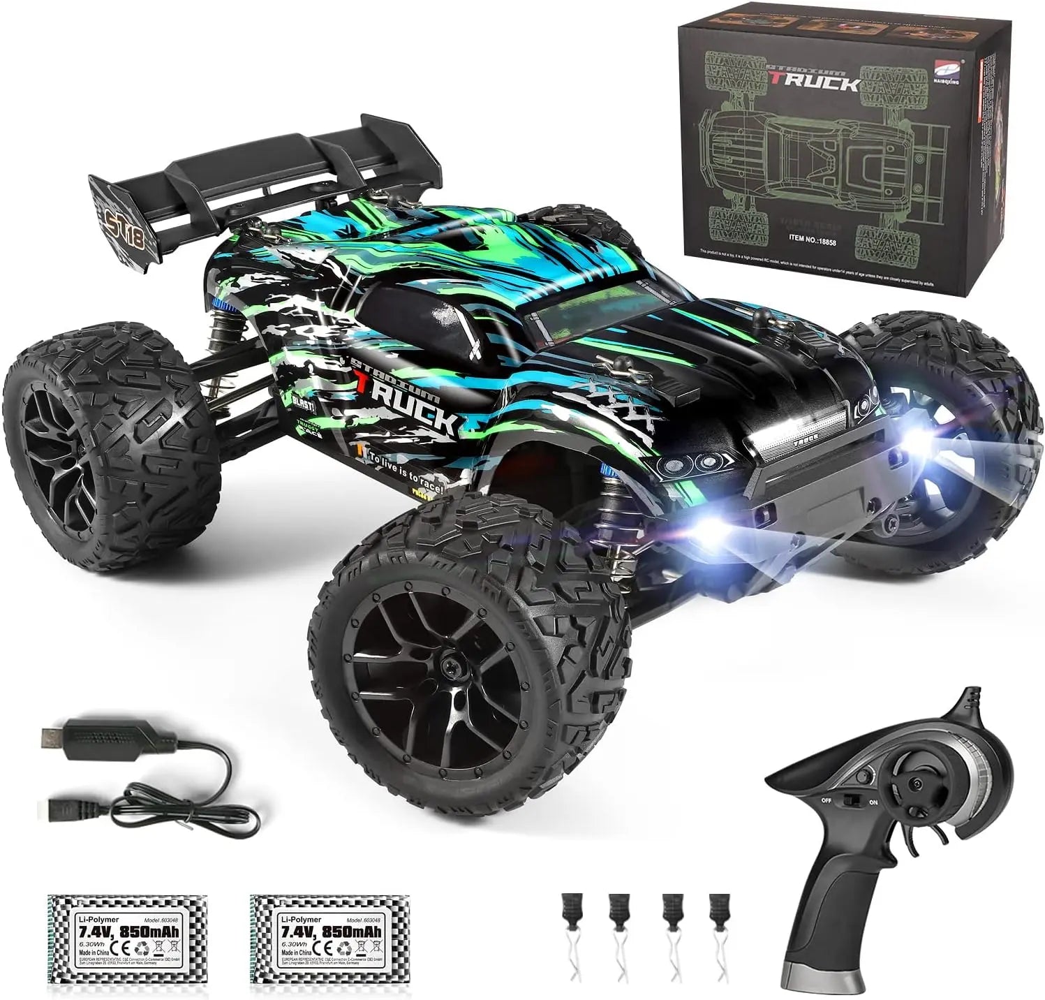 jouet pour enfant HAIBOXING Voiture Telecommandé 1/18 4WD 36KM/h RC Voiture Véhicule Tout-Terrain à Grande Vitesse 2,4 GHz Véhicule Buggy Voiture RTR Monster Truck de HAIBOXING