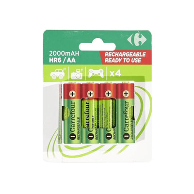 Piles rechargeables AA/HR6 1600mAh 1,2V CARREFOUR
