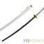 épée HZYYZH Samurai Ninja Wooden Sword Arme, Anime Noir Samurai Roronoa Zoro Cosplay Katana Couteau Sword Jouets pour Adolescents,Blanc HZYYZH