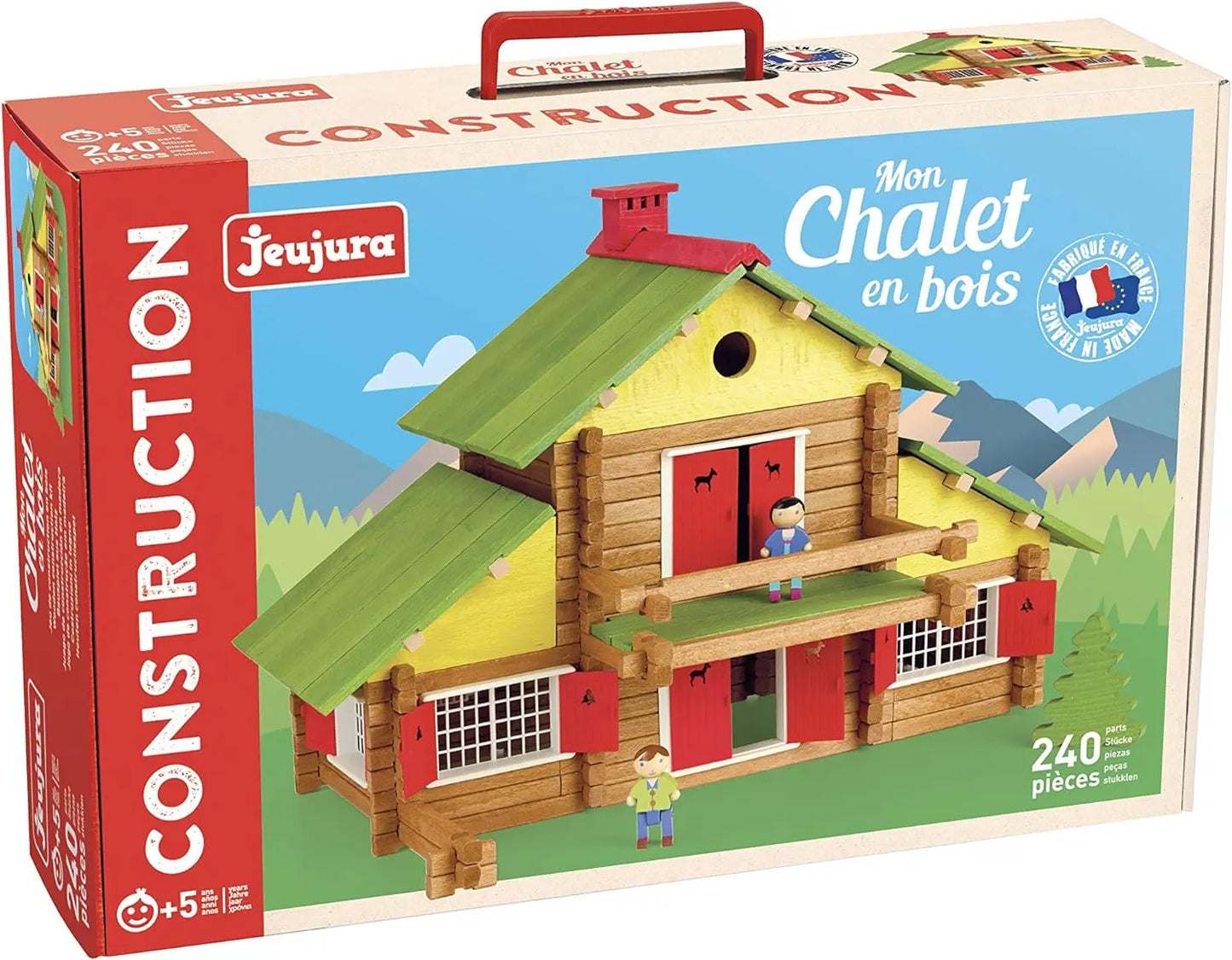 jouet pour enfant Jeujura Mon Chalet en Bois 240 pièces Bandai