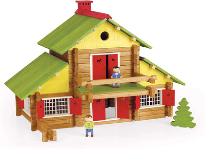 jouet pour enfant Jeujura Mon Chalet en Bois 240 pièces Bandai