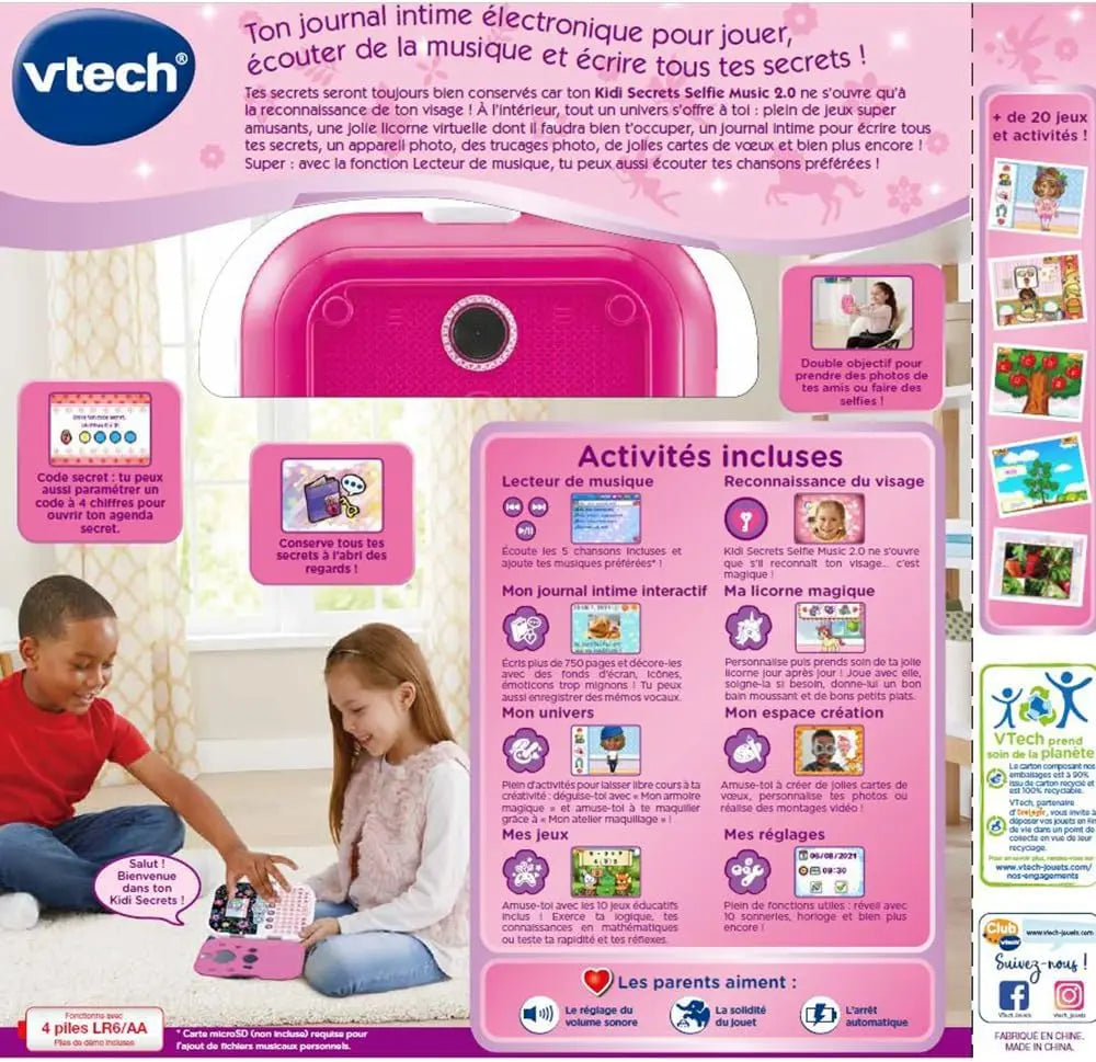 jeu electronique Kidisecrets Selfie Music Vtech rose VTECH