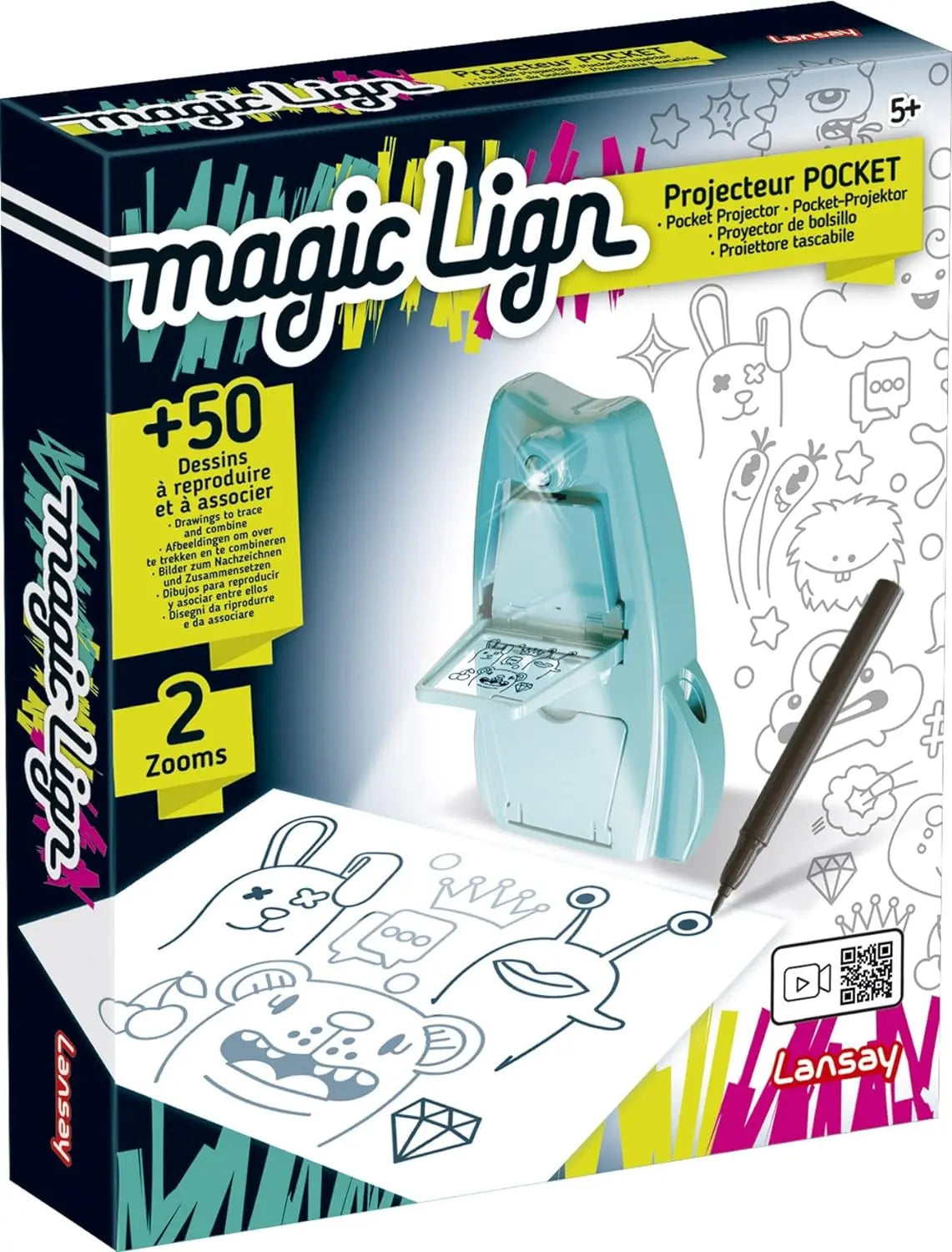 Jouet LANSAY Magic Lign Projecteur Pocket Dessins et Coloriages Lansay