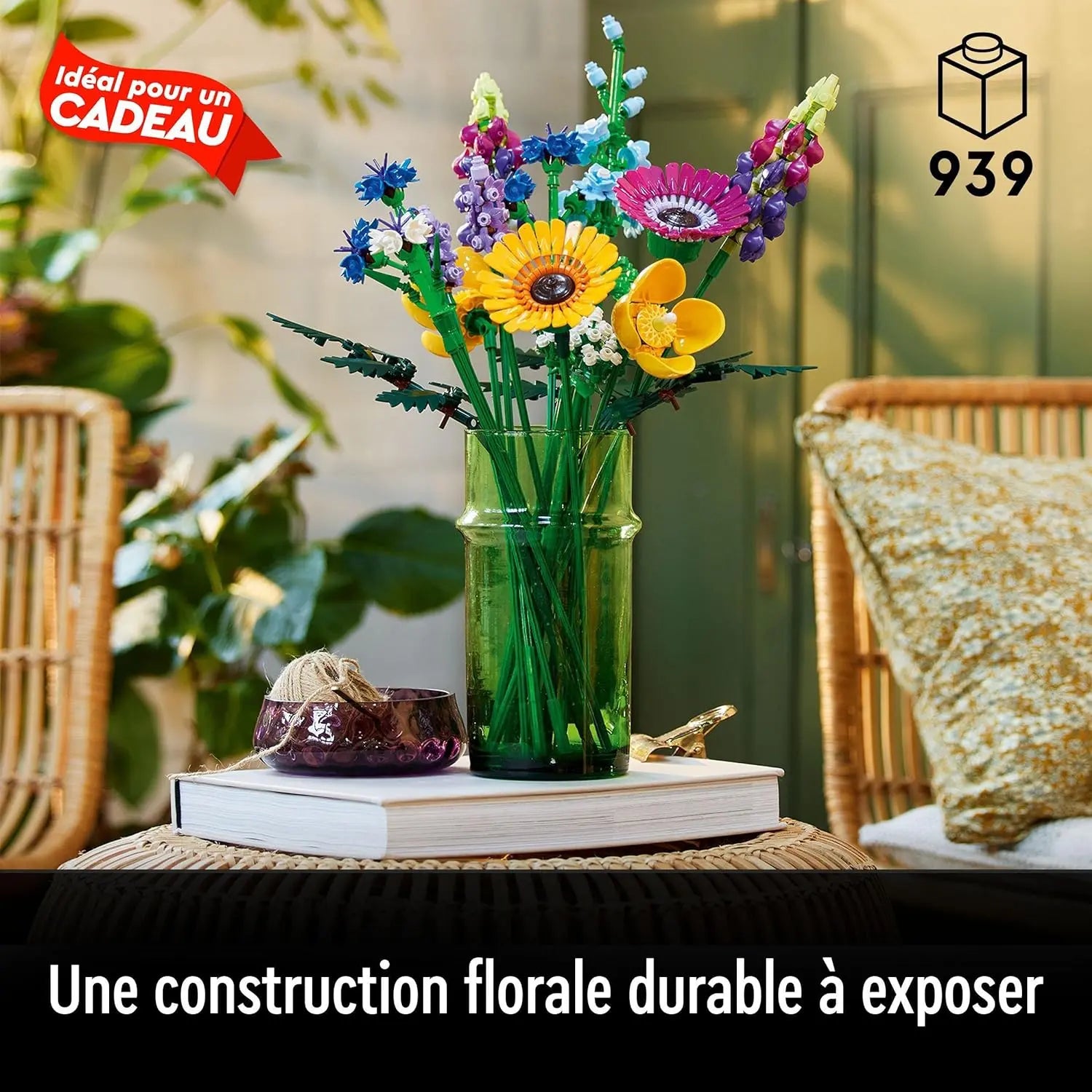 jouet pour enfant LEGO 10313 Icons Bouquet de Fleurs Sauvages, Plantes Artificielles avec Coquelicots et Lavande, Activité Manuelle , Cadeau 5702017416663 lego