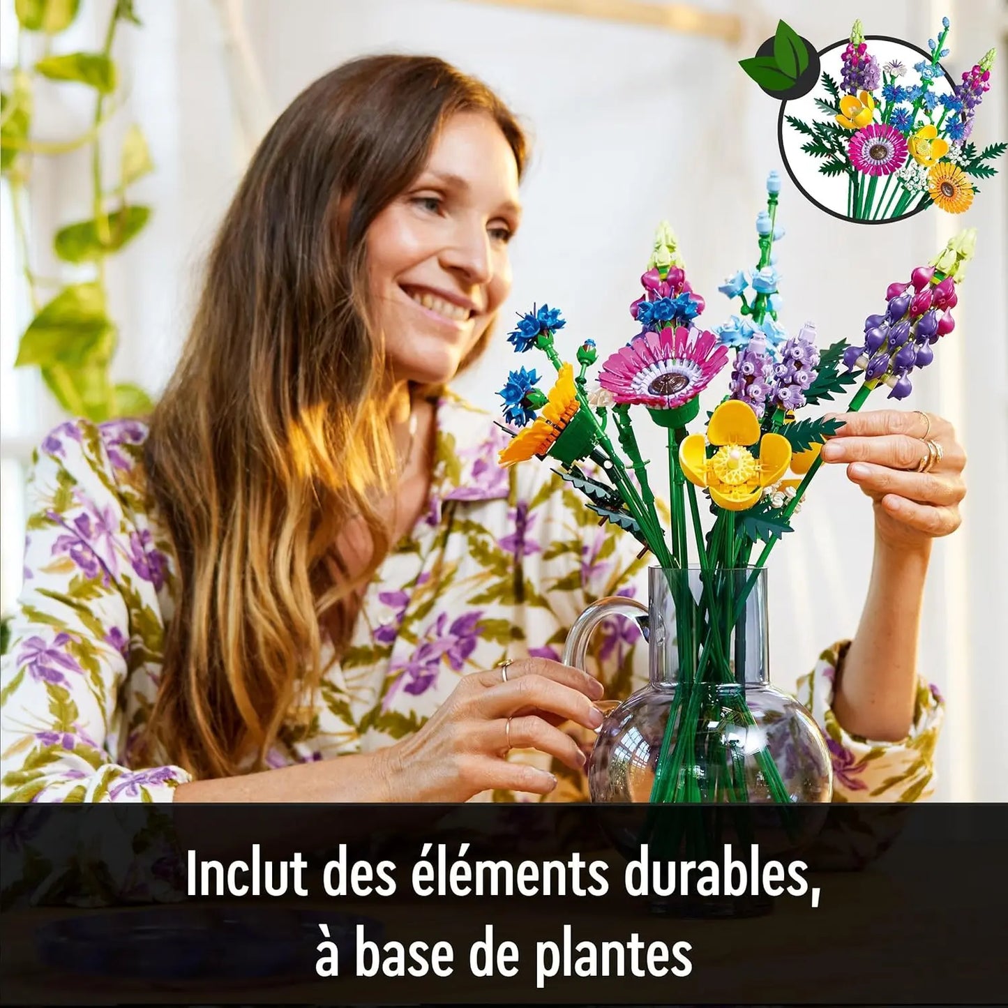 jouet pour enfant LEGO 10313 Icons Bouquet de Fleurs Sauvages, Plantes Artificielles avec Coquelicots et Lavande, Activité Manuelle , Cadeau 5702017416663 lego