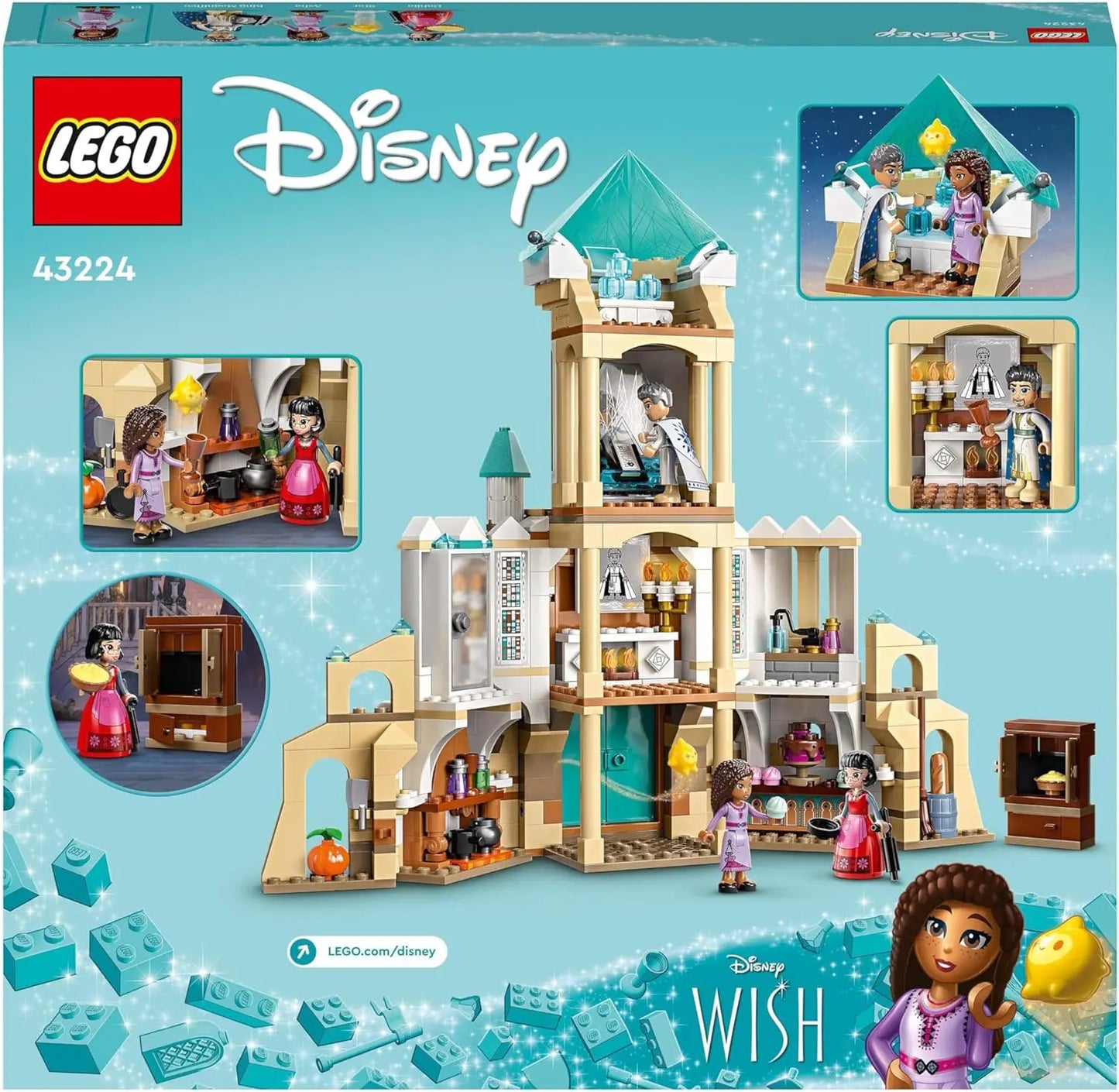 jouet LEGO 43224 Disney Wish Le Château du Roi Magnifico, Jouet à Construire Tiré du Film Wish avec Asha lego