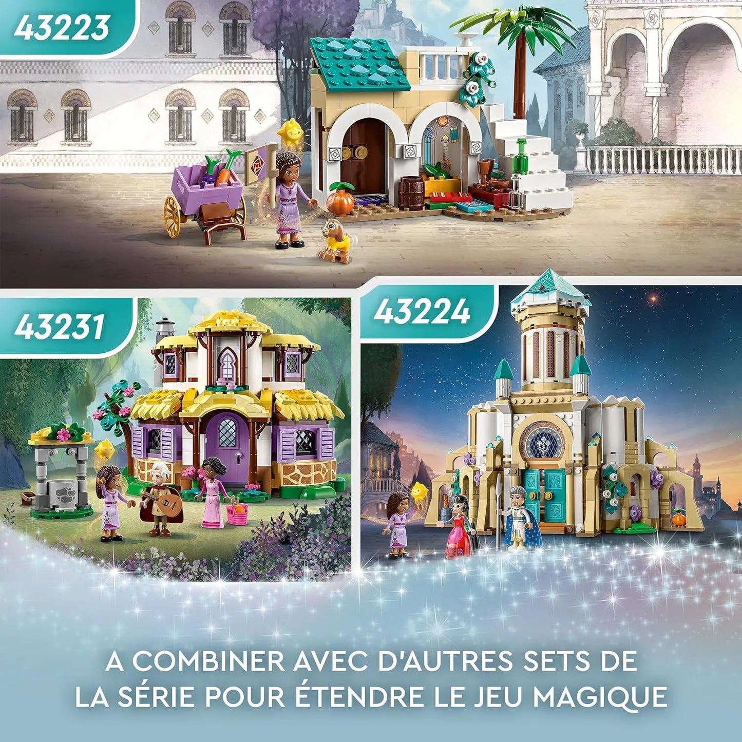 jouet LEGO 43224 Disney Wish Le Château du Roi Magnifico, Jouet à Construire Tiré du Film Wish avec Asha lego