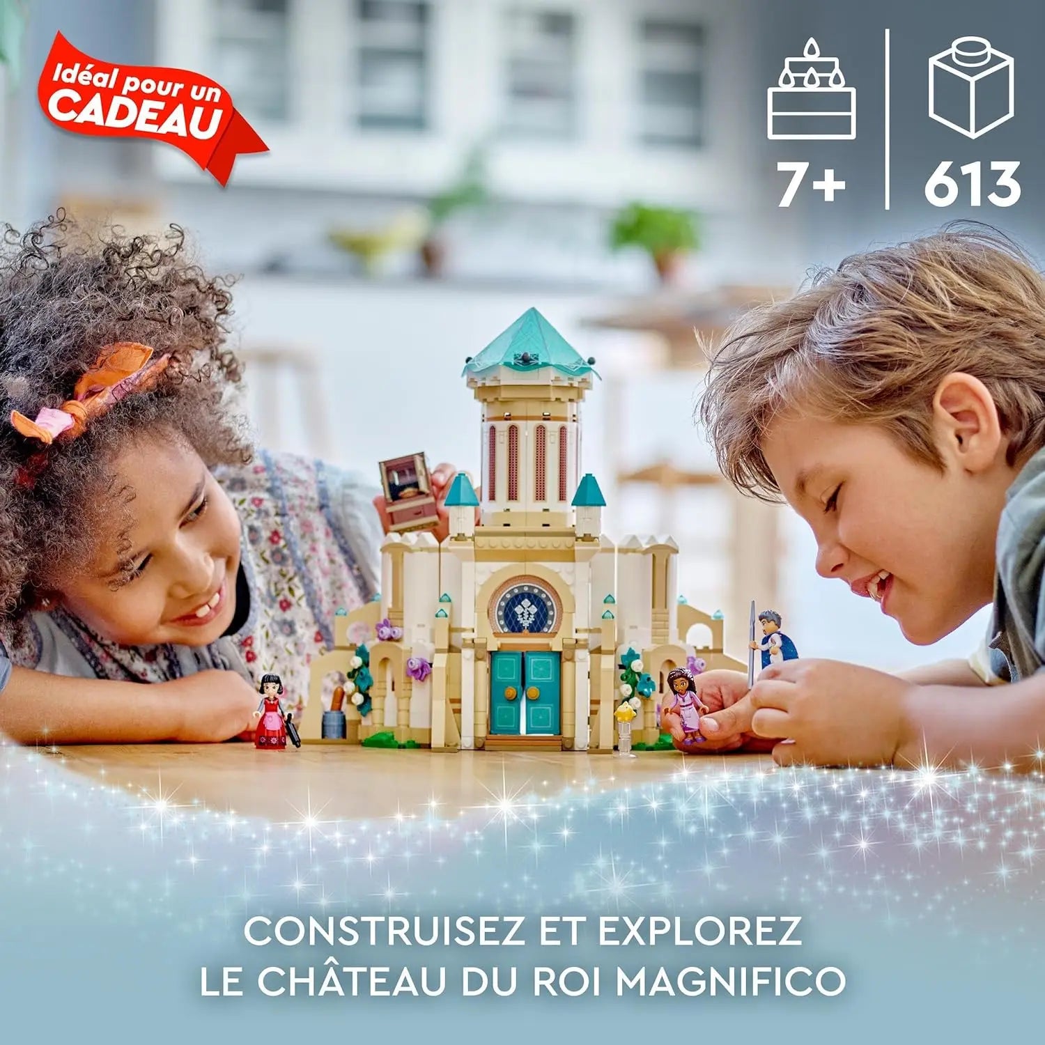LEGO 43224 Disney Wish Le Château du Roi Magnifico, Jouet à Construire Tiré  du Film Wish avec Asha