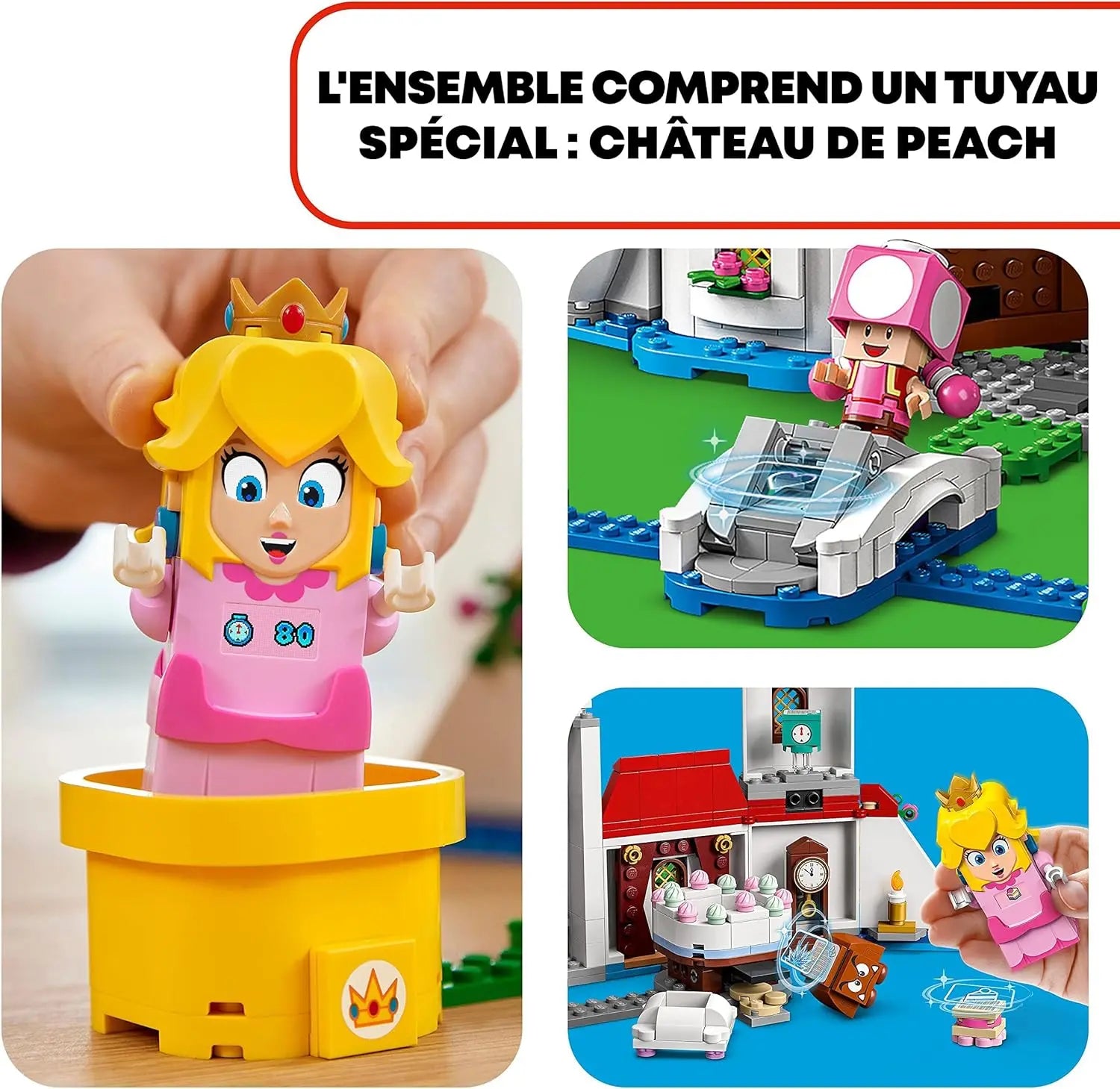 LEGO 71408 Super Mario Ensemble d'Extension Le Château Peach, Jeu