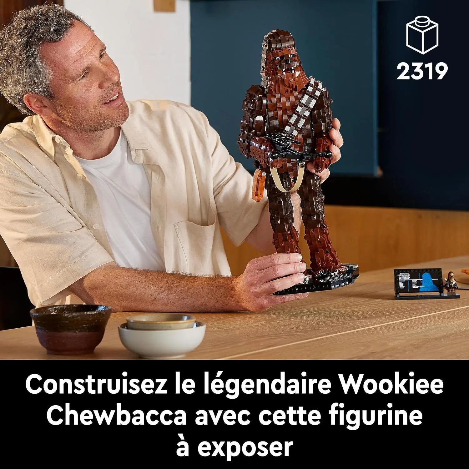 lego LEGO 75371 Star Wars Chewbacca, Figurine Wookiee avec Arbalète, Minifigurine et Plaque Descriptive, Retour du Jedi 40ème lego