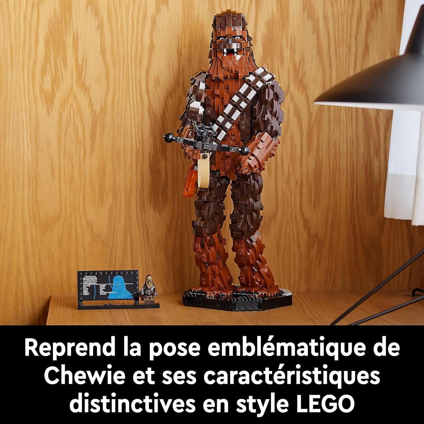 lego LEGO 75371 Star Wars Chewbacca, Figurine Wookiee avec Arbalète, Minifigurine et Plaque Descriptive, Retour du Jedi 40ème lego