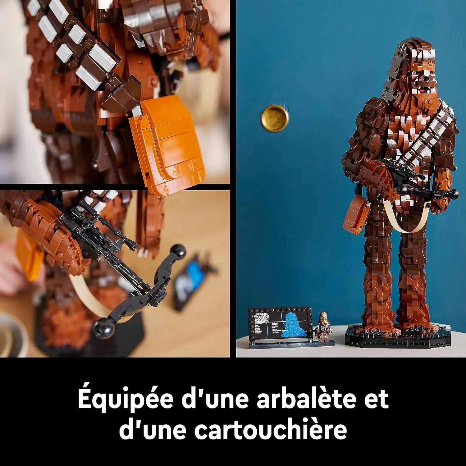 lego LEGO 75371 Star Wars Chewbacca, Figurine Wookiee avec Arbalète, Minifigurine et Plaque Descriptive, Retour du Jedi 40ème lego