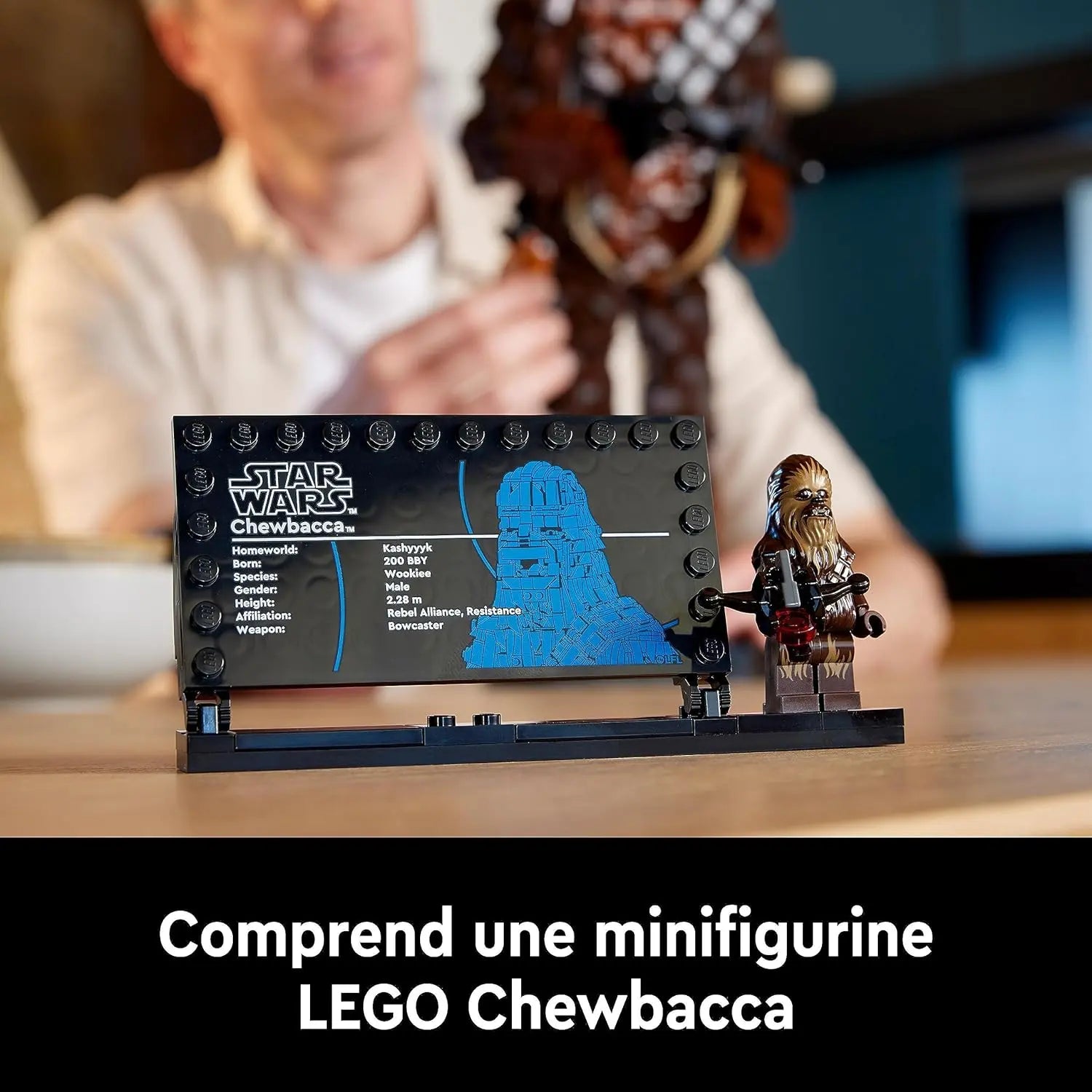 lego LEGO 75371 Star Wars Chewbacca, Figurine Wookiee avec Arbalète, Minifigurine et Plaque Descriptive, Retour du Jedi 40ème lego