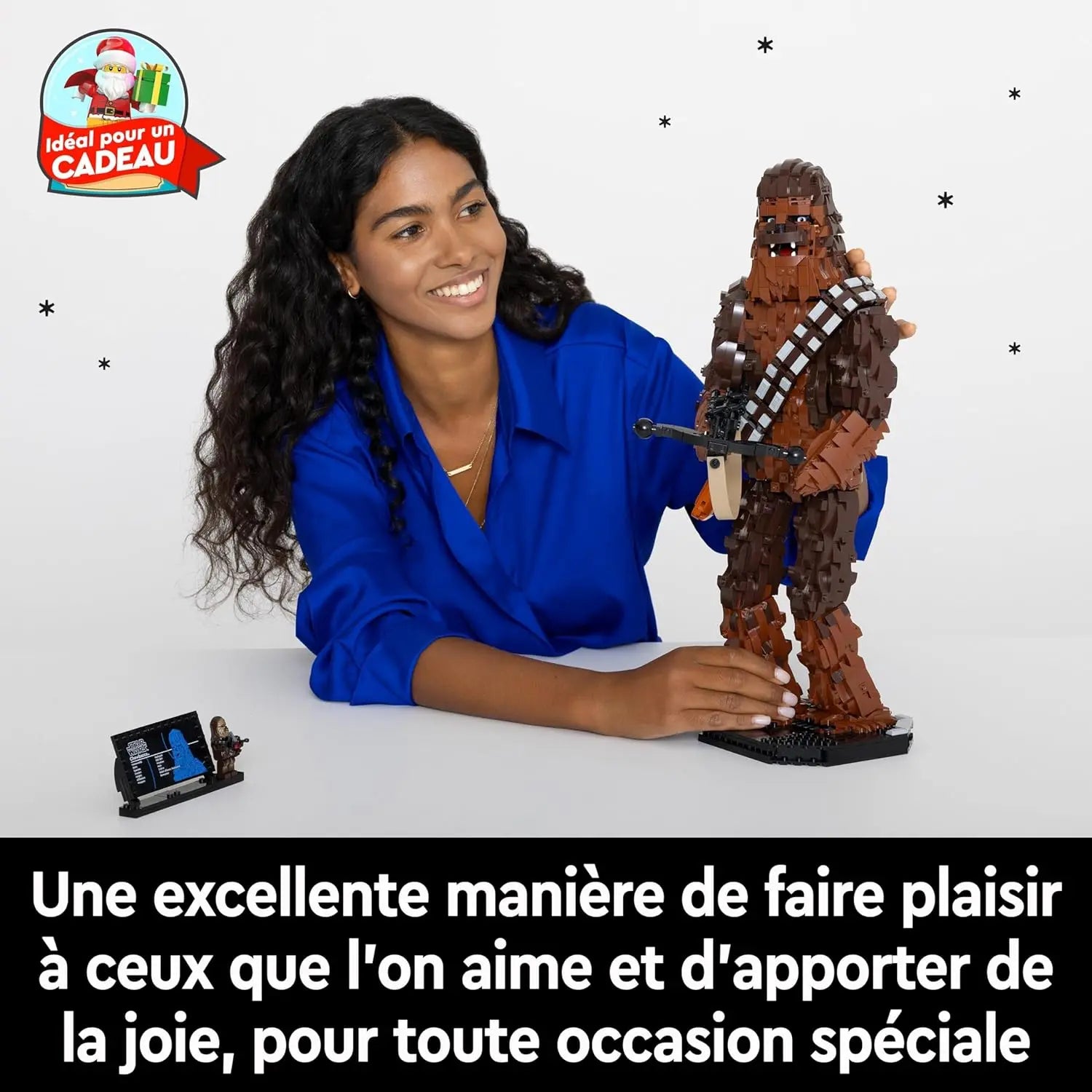 lego LEGO 75371 Star Wars Chewbacca, Figurine Wookiee avec Arbalète, Minifigurine et Plaque Descriptive, Retour du Jedi 40ème lego