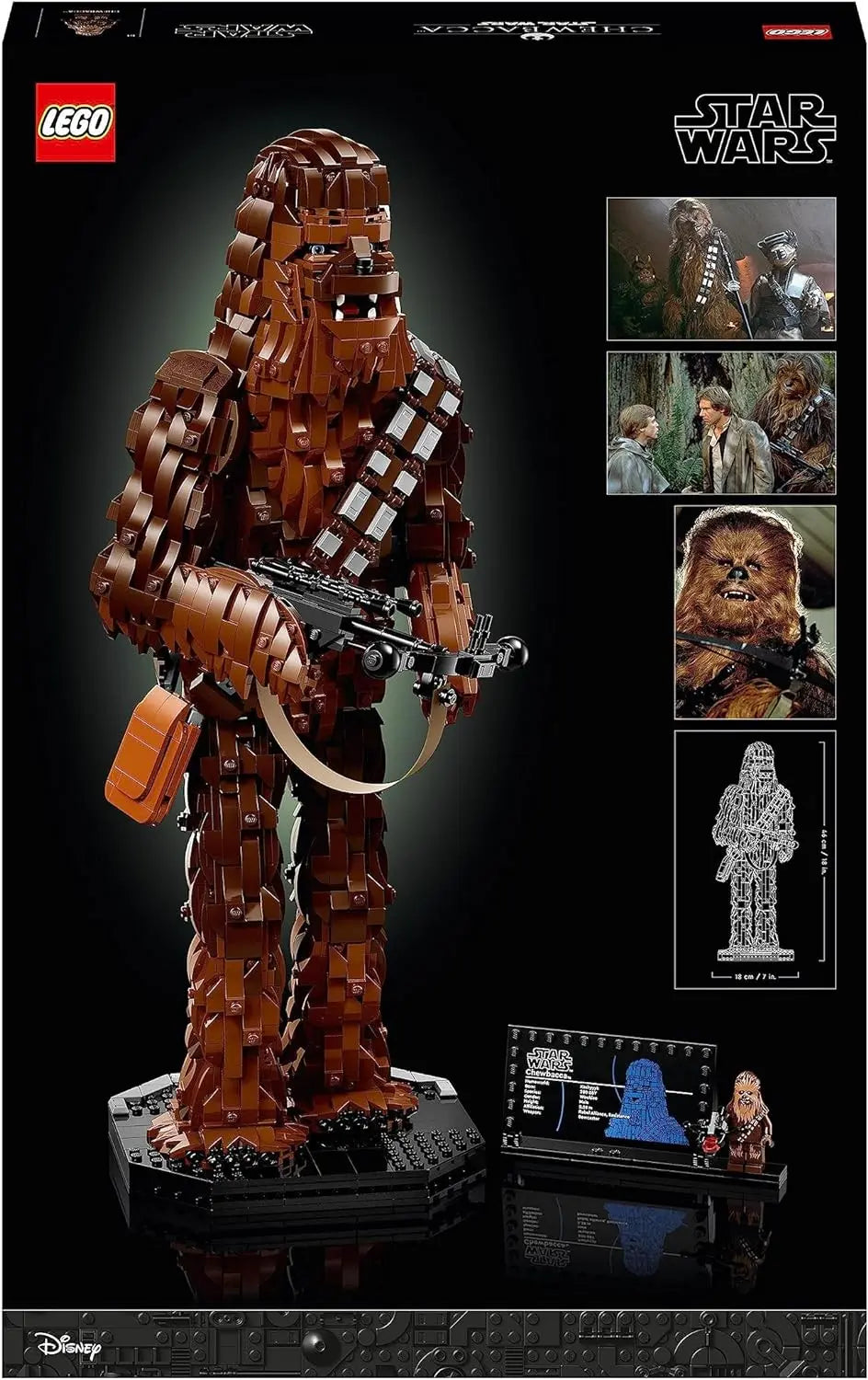 lego LEGO 75371 Star Wars Chewbacca, Figurine Wookiee avec Arbalète, Minifigurine et Plaque Descriptive, Retour du Jedi 40ème lego