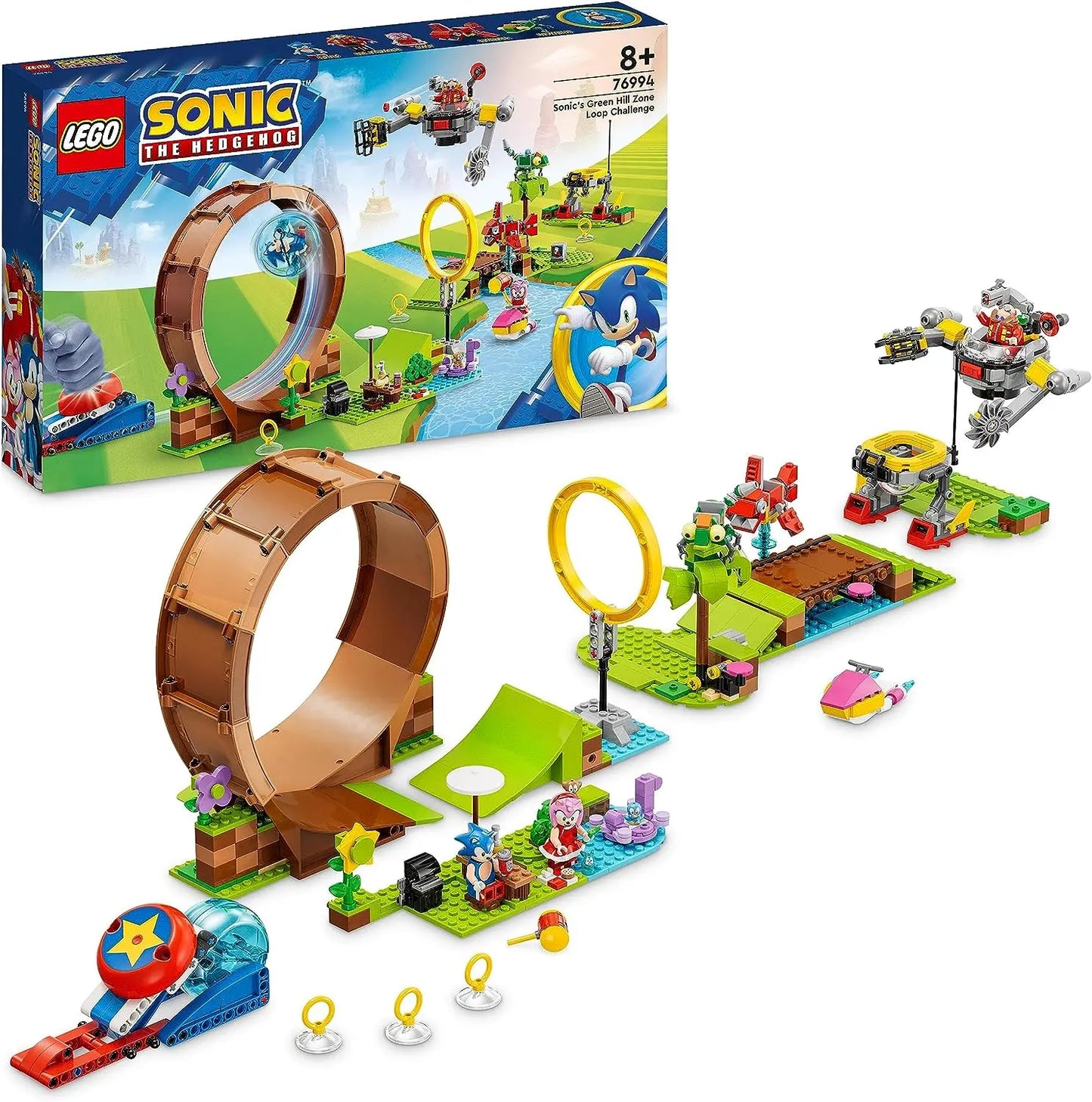 lego LEGO 76994 Sonic The Hedgehog Sonic et Le Défi du Looping de Green Hill Zone, Jouets à Construire pour Enfants, Garçons et Filles avec 9 Personnages, lego
