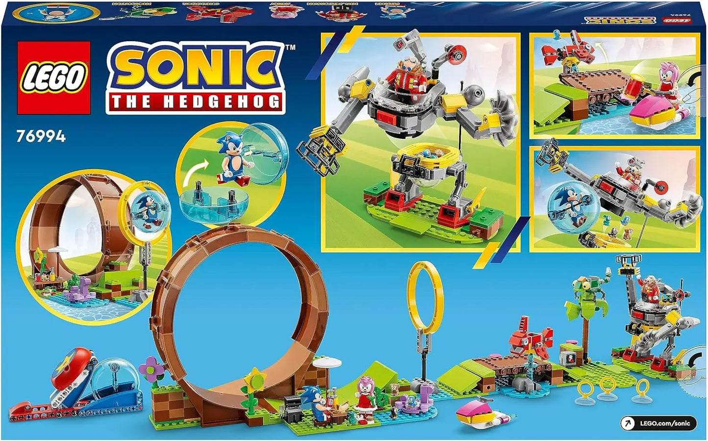 lego LEGO 76994 Sonic The Hedgehog Sonic et Le Défi du Looping de Green Hill Zone, Jouets à Construire pour Enfants, Garçons et Filles avec 9 Personnages, lego