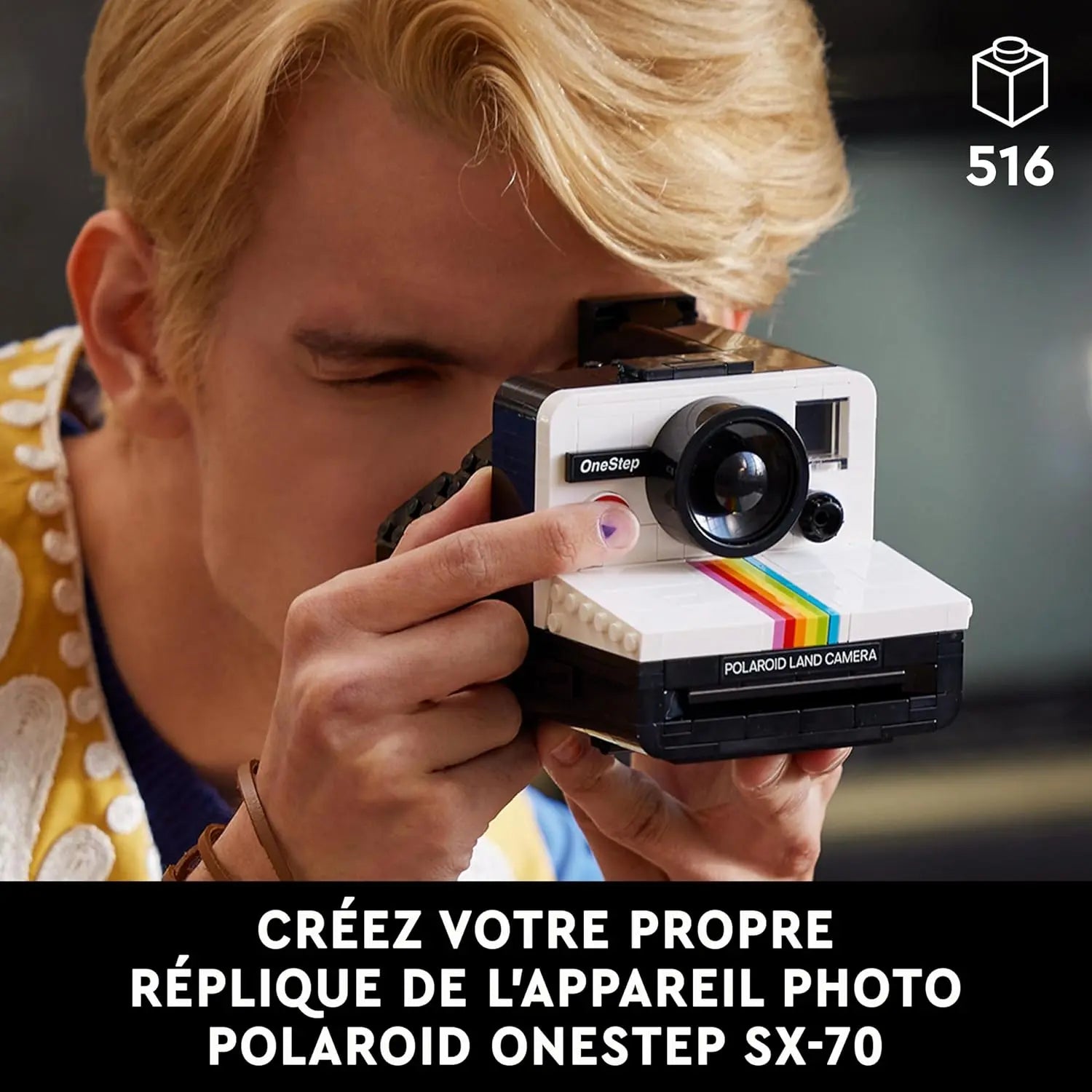 lego LEGO Ideas Appareil Photo Polaroid OneStep SX-70, Maquette à Construire pour Adultes avec Autocollants, Activité Manuelle, Idée Cadeau pour Hommes et Femmes 21345 lego