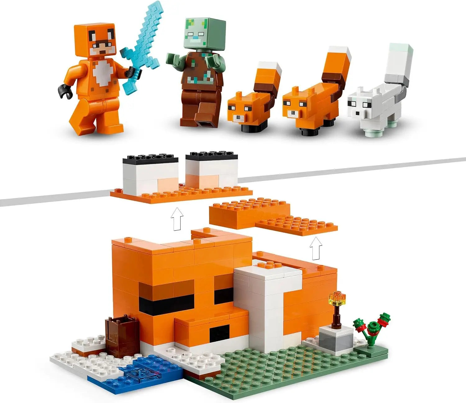 jouet pour enfant LEGO Minecraft 21178 Le refuge renard lego