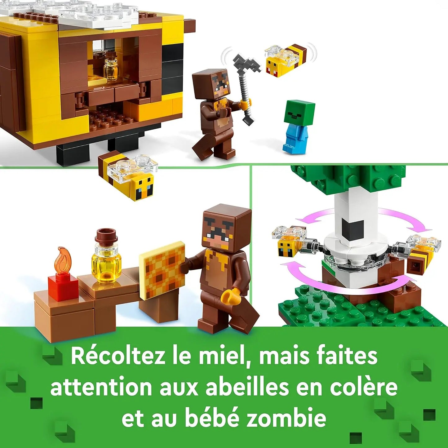 jouet pour enfant LEGO Minecraft 21241 La cabane abeille Liscianigiochi