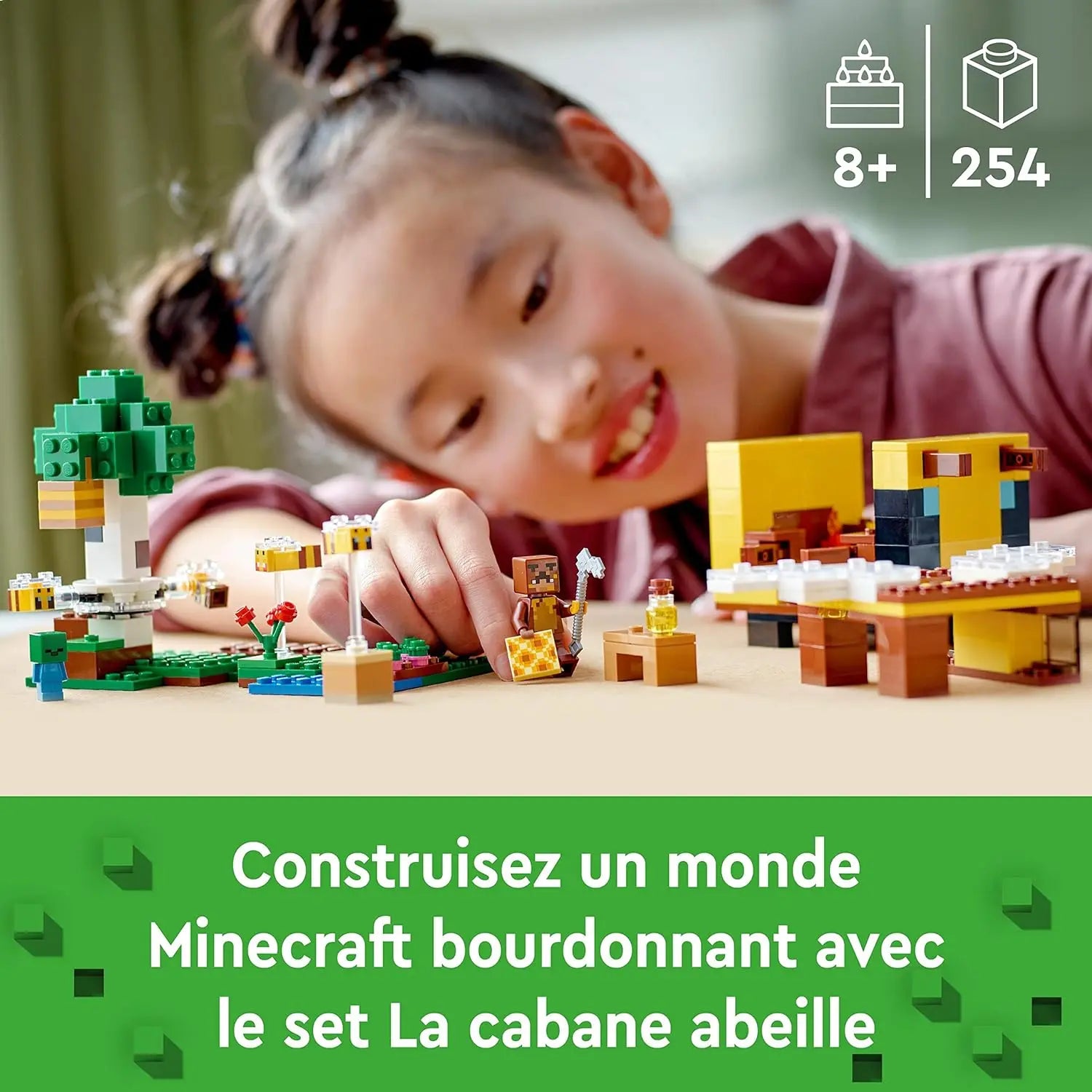 jouet pour enfant LEGO Minecraft 21241 La cabane abeille Liscianigiochi