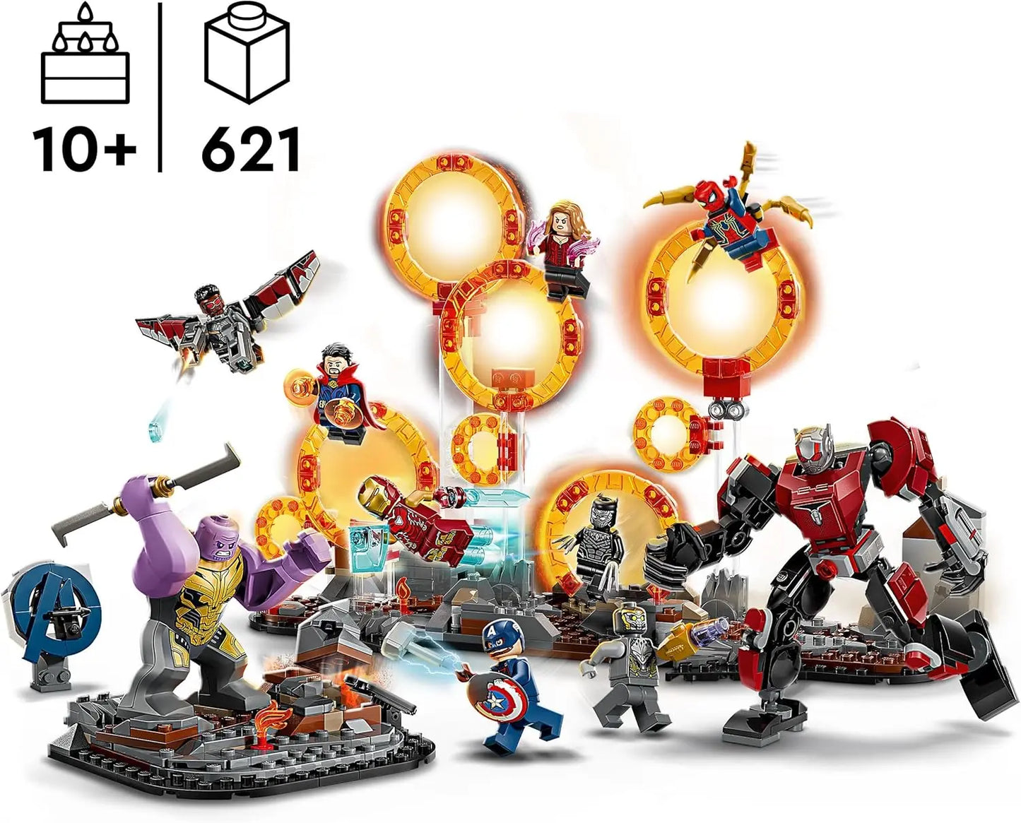 Jouets & Jeux LEGO Super Heroes 76323 - LEGO ǀ Marvel Combat Final d’Avengers : Endgame - Jeu de Construction avec Figurine de Thanos, Robot Ant-Man LEGO