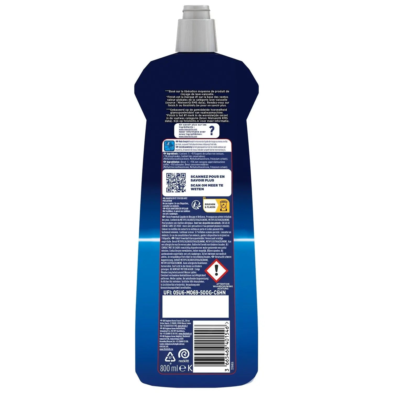 Liquide de Rinçage Powerball Brillance FINISH le flacon de 800mL TECIN HOLDING