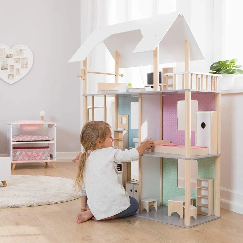 jouet pour enfant Maison De Poupée Bois XL + Incl.19 Accessoires Spin Master