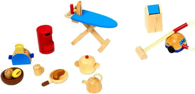 Jouet pour enfant Maison Poupée Bois XL + Incl.19 Accessoires Goki