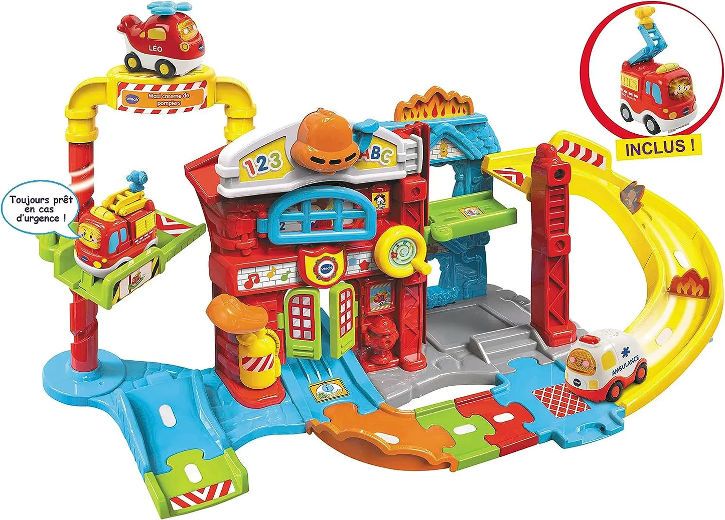 jeux de conduite Maxi Caserne De Pompiers Tut Tut Bolides Vtech playmobil