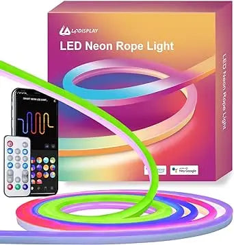 led Neon Ruban LED 5m, Guirlande Lumineuse Néon avec RVB-IC, Bande Lumineuse LED avec Synchronisation de la Musique, Fonctionne avec Alexa, Assistant Google(Ne Prend pas en Charge le WiFi 5G) amazon