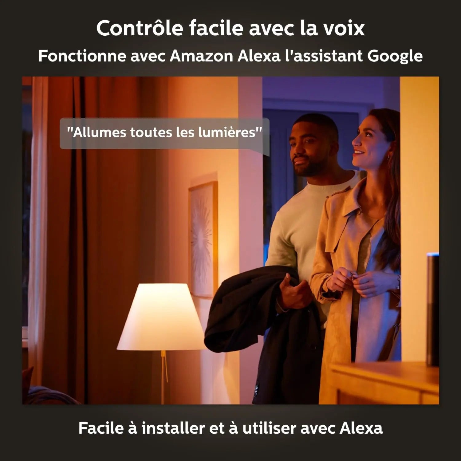 Pack de 2 ampoules connectées Philips Hue White et Color Ambiance E27 75W Blanc TECIN HOLDING