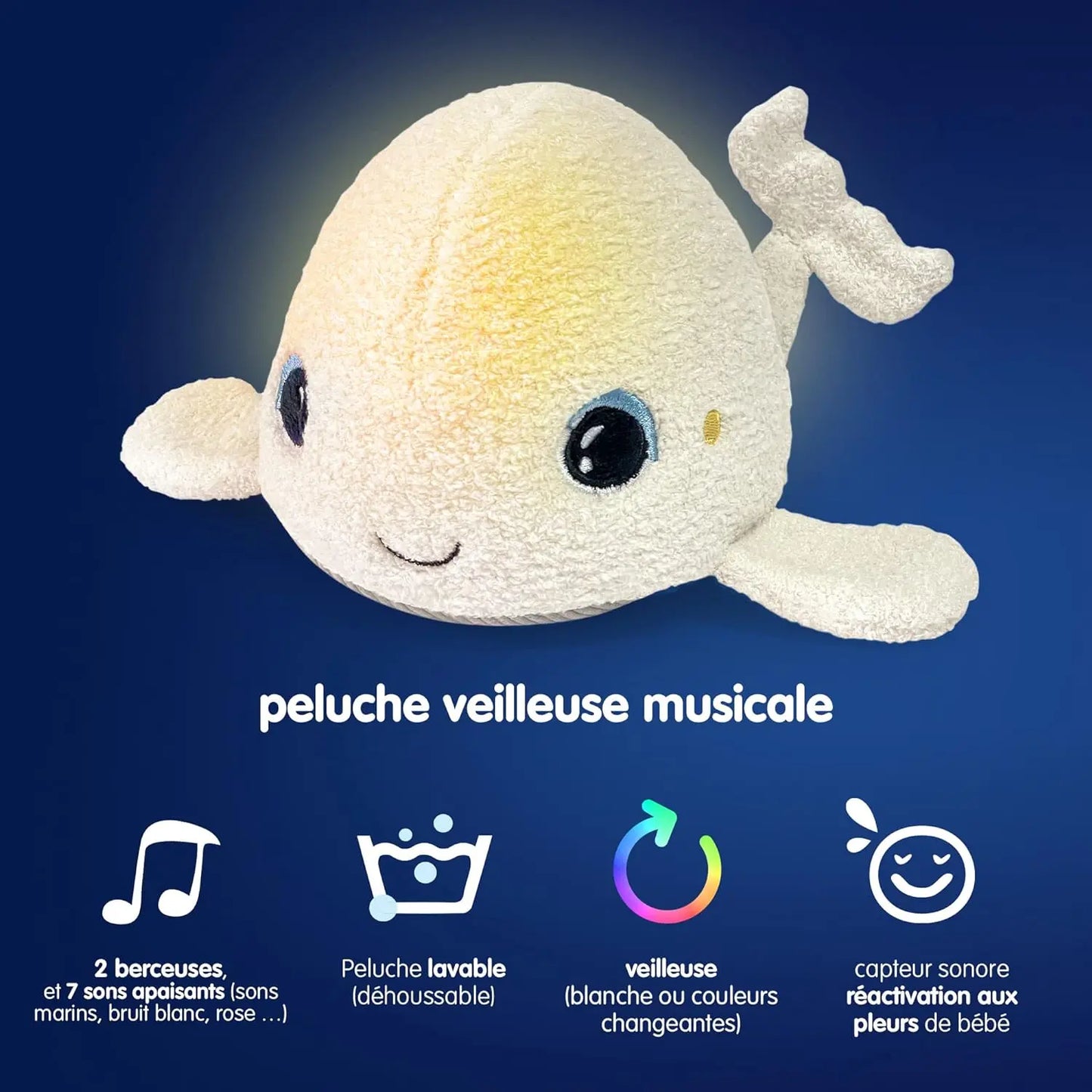 jouet pour enfant Peluche veilleuse & bruits blancs Pabobo Beluga PLAYMOBIL