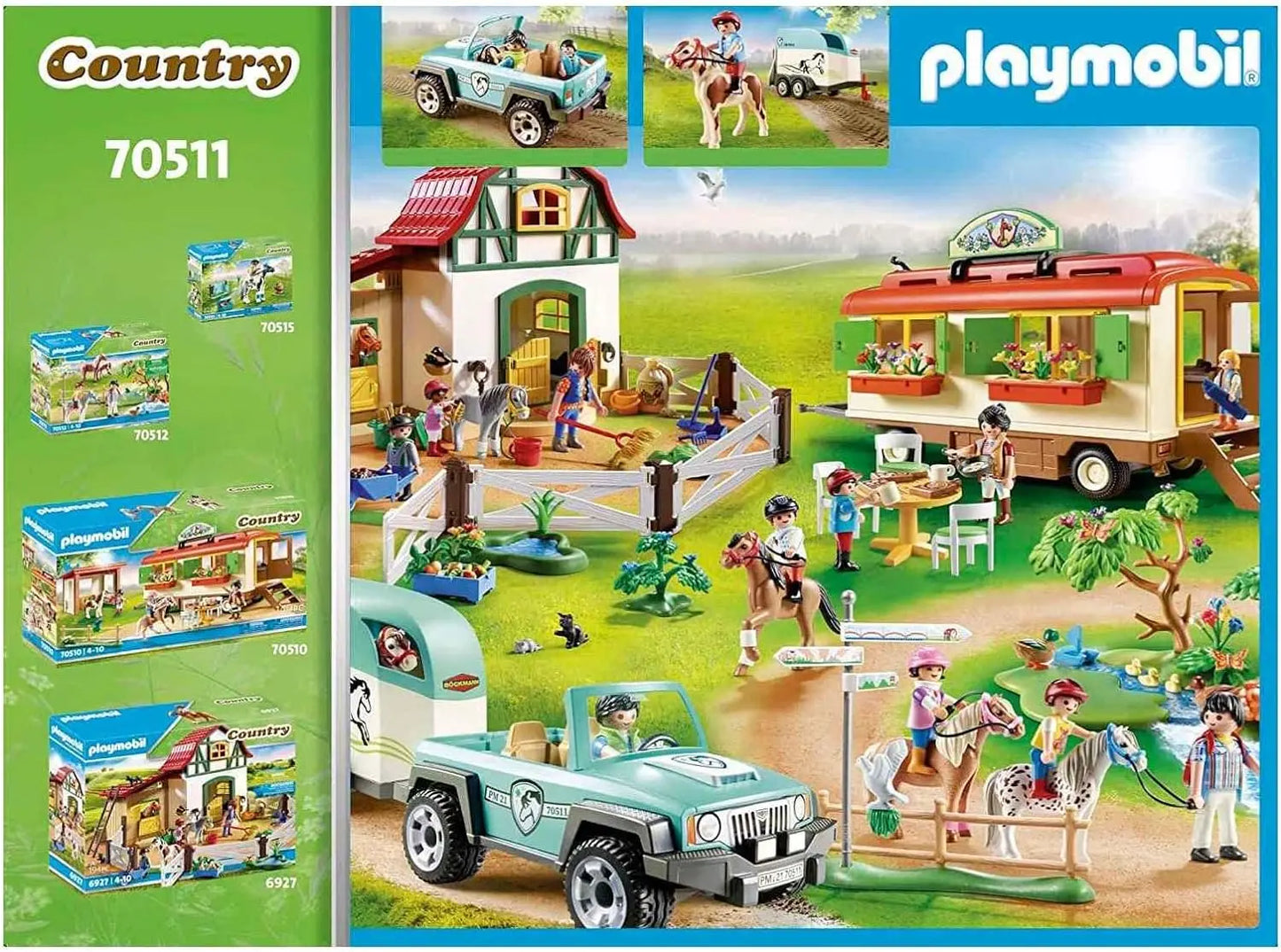 jouet pour enfant Playmobil 70511 Voiture et van pour poney Mattel