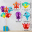 kit anniversaire Prasacco Lot de 5 ballons en forme d'animaux marins, décorations de fête sous la mer, hippocampe, étoile de mer, poisson, crabe, pieuvre pour anniversaire sous l'océan Parassaco